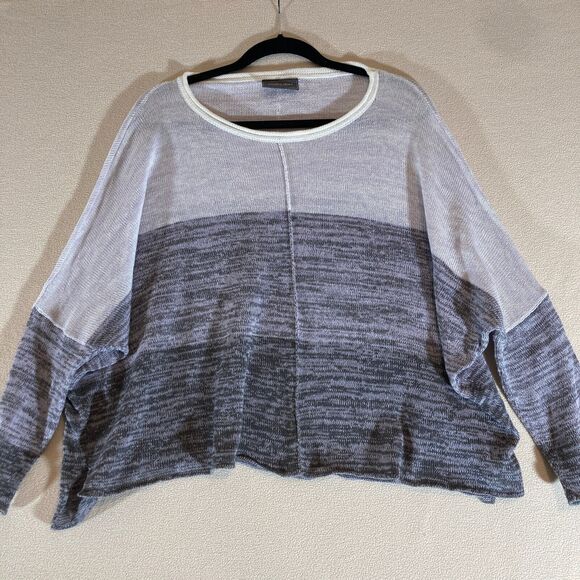 Wooden Ships Sweater Sz M/L Lavender/Grey Cotton Blend Oversized Preppy Beachy - Picture 1 of 8
